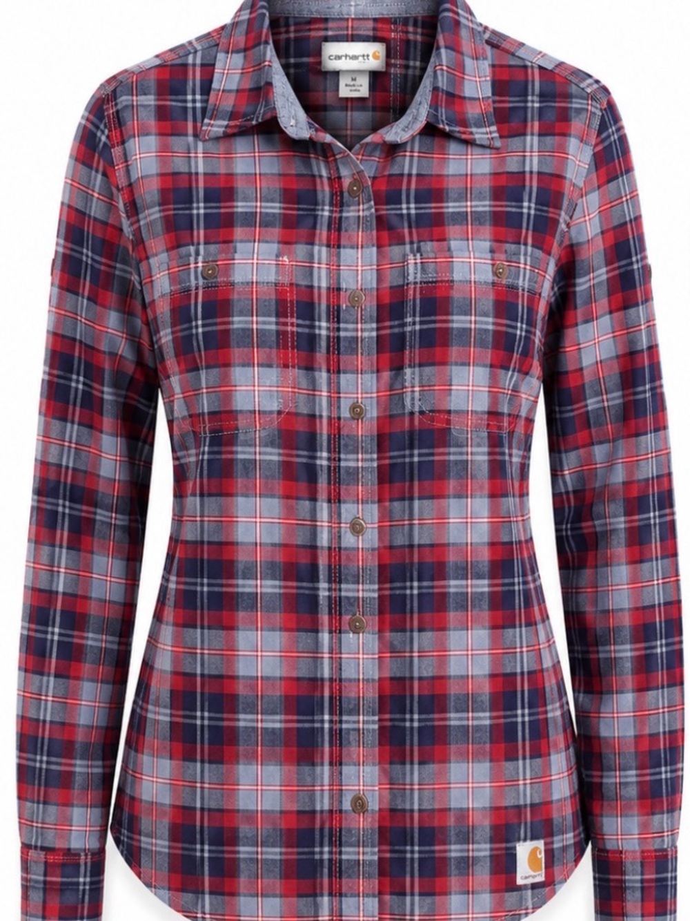NWOT Carhartt Women’s Shirt Cotton Blue Red Plaid New Never worn or washed
